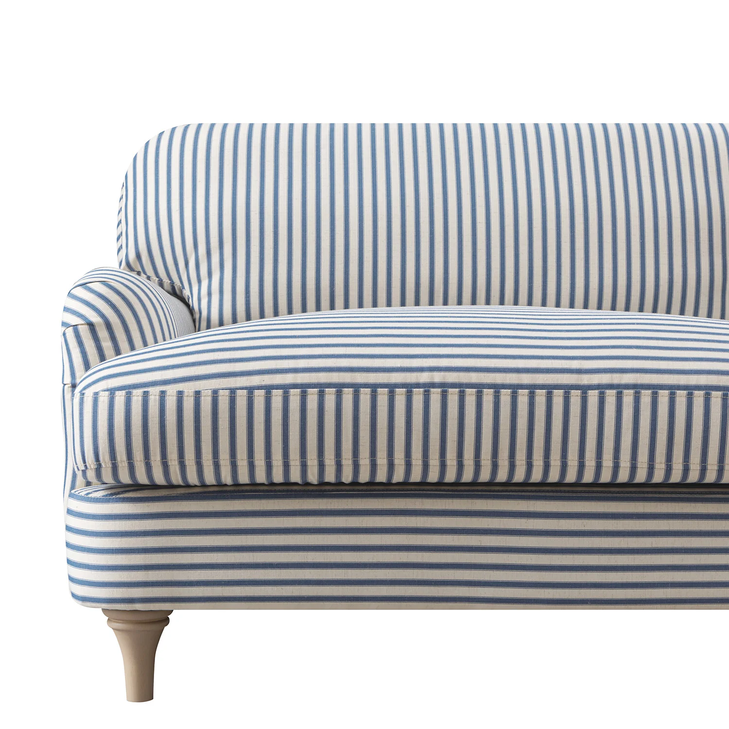 Daphnis Blue Striped Linen Blend Sofa, Loveseat - Image 13