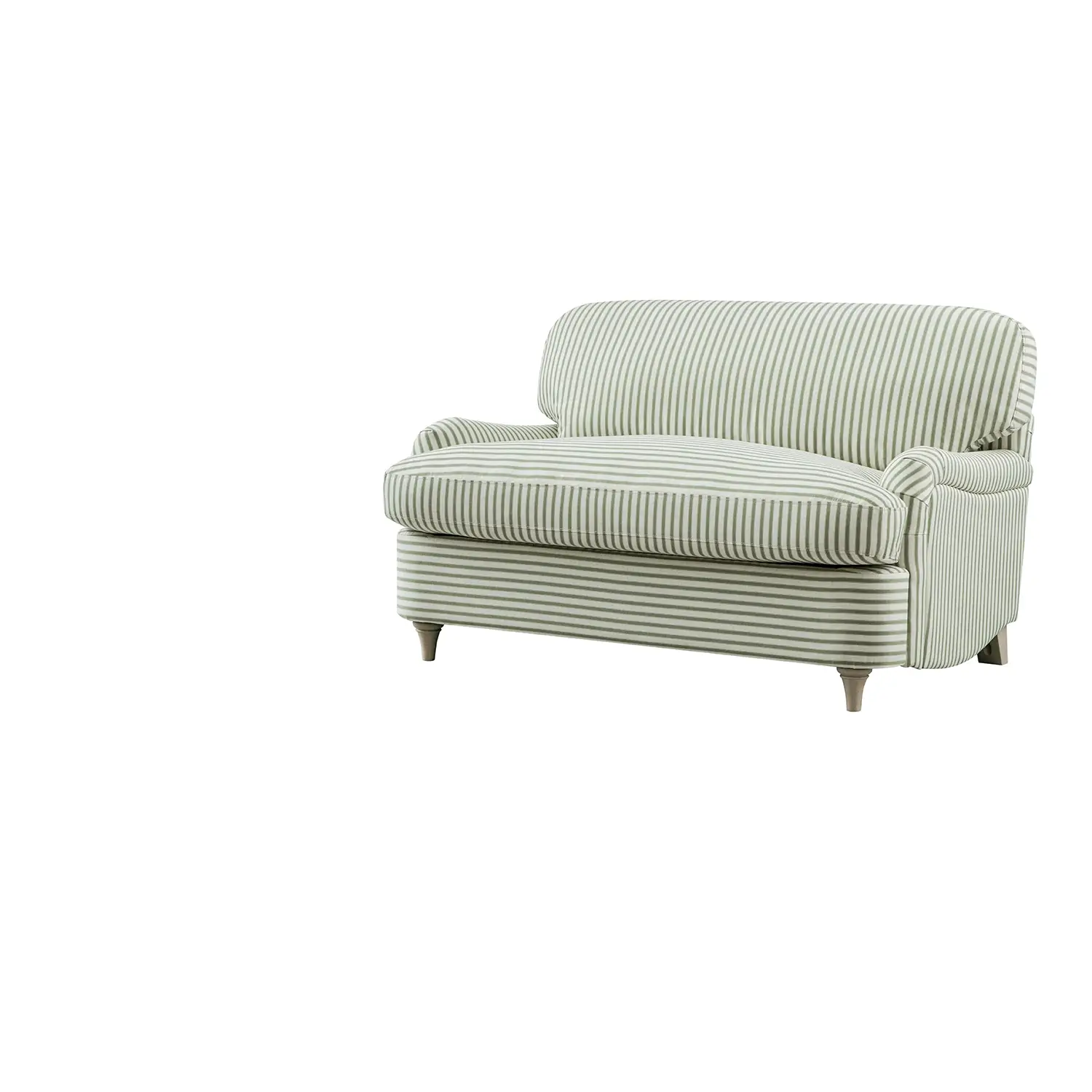 Daphnis Green Striped Linen Blend Fabric Sofa Bed, Loveseat - Image 11