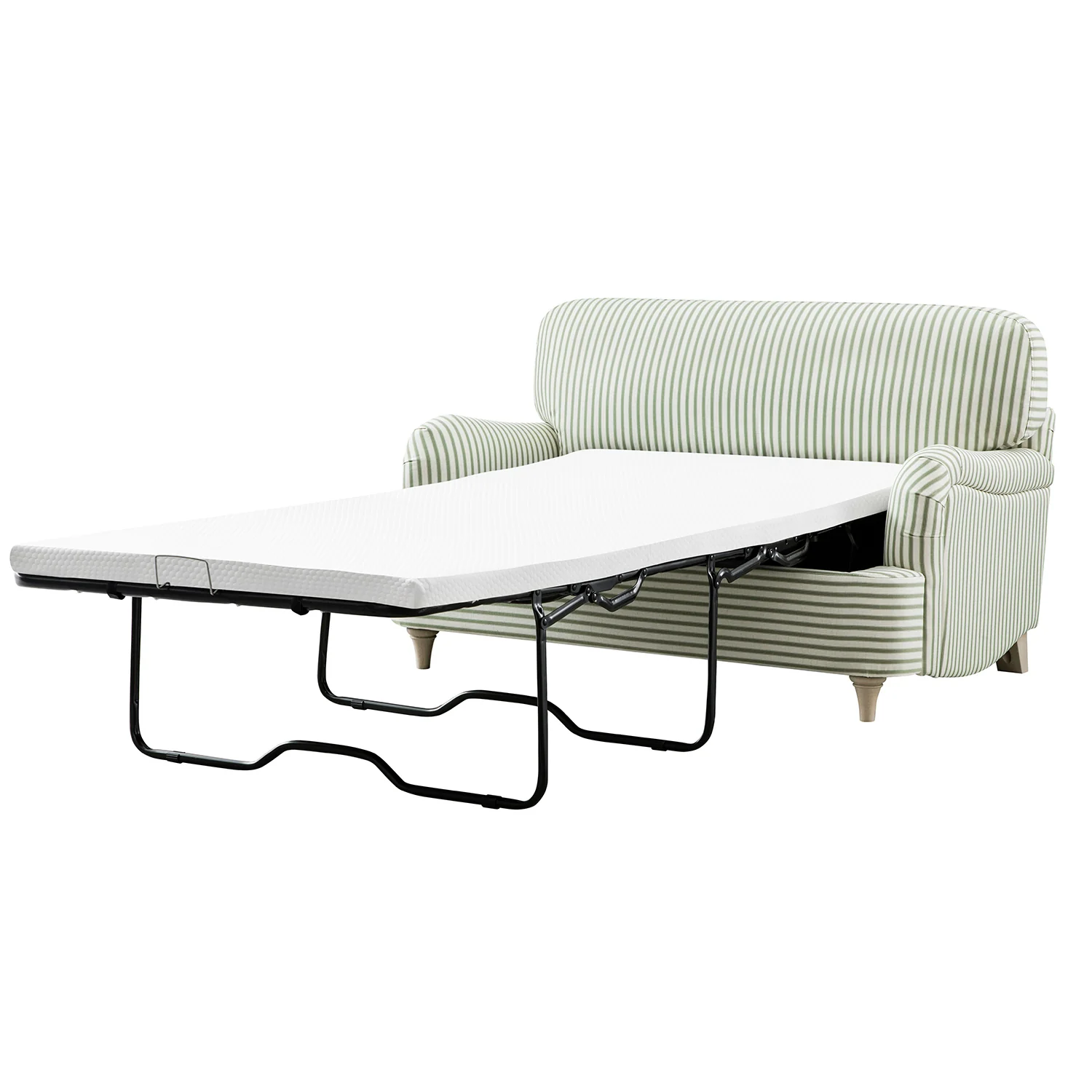 Daphnis Green Striped Linen Blend Fabric Sofa Bed, Loveseat - Image 12