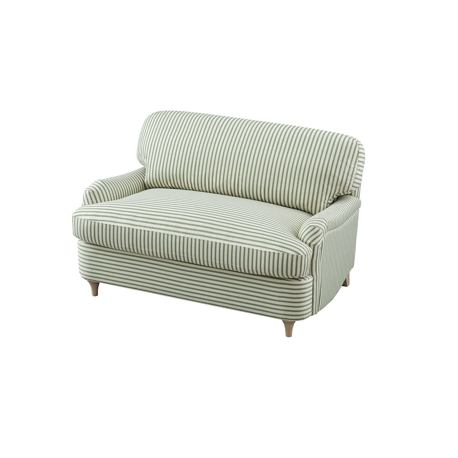 Daphnis Green Striped Linen Blend Fabric Sofa Bed, Loveseat - Image 14
