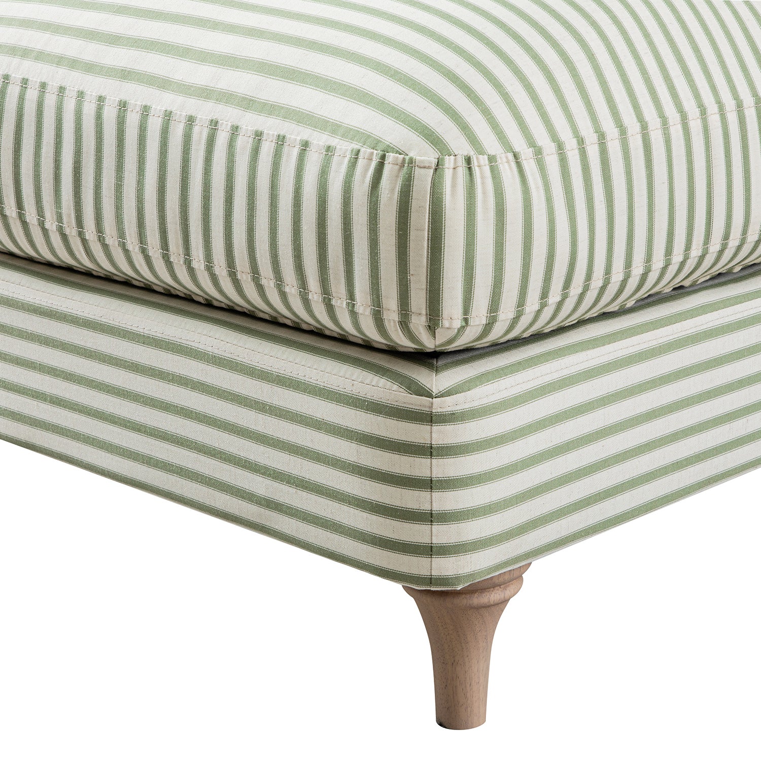 Daphnis Green Striped Linen Blend Footstool - Image 5