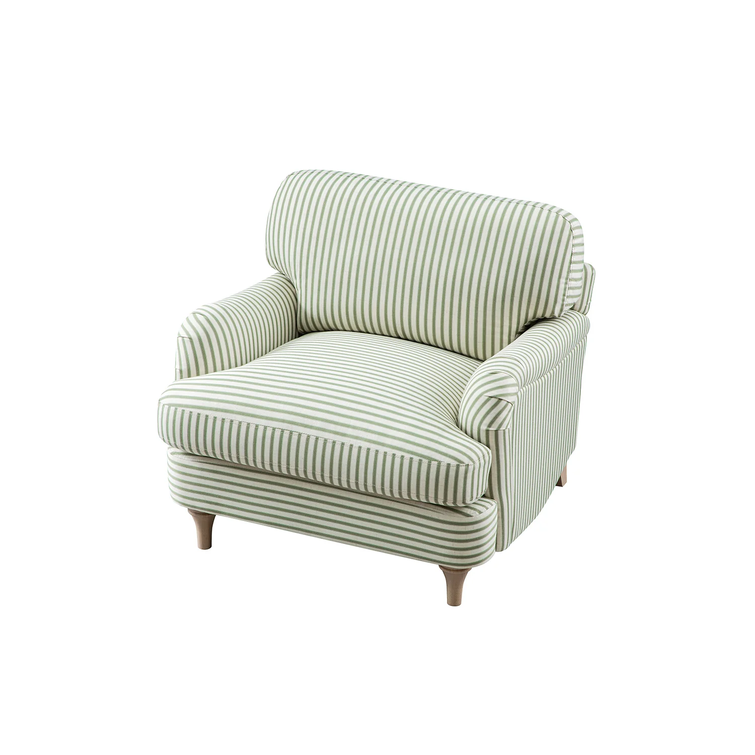 Daphnis Green Striped Linen Blend Sofa, 1-Seater - Image 10