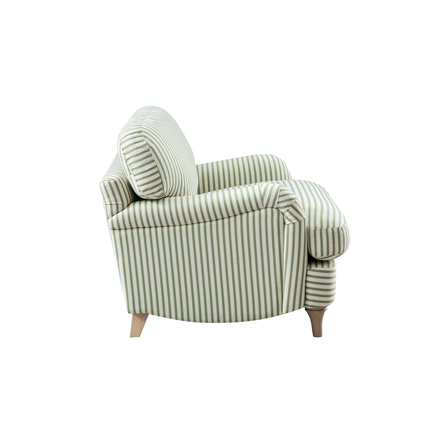 Daphnis Green Striped Linen Blend Sofa, 1-Seater - Image 11