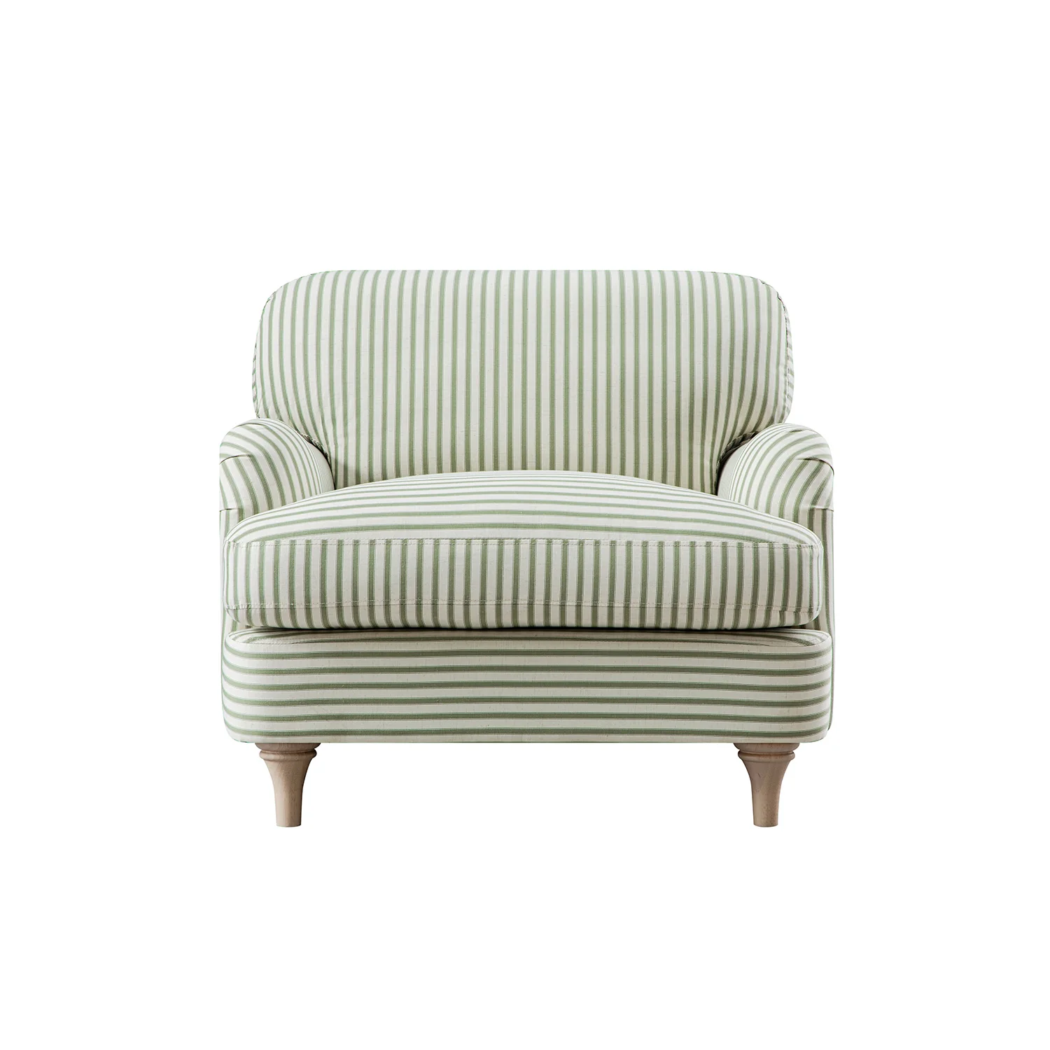 Daphnis Green Striped Linen Blend Sofa, 1-Seater - Image 7
