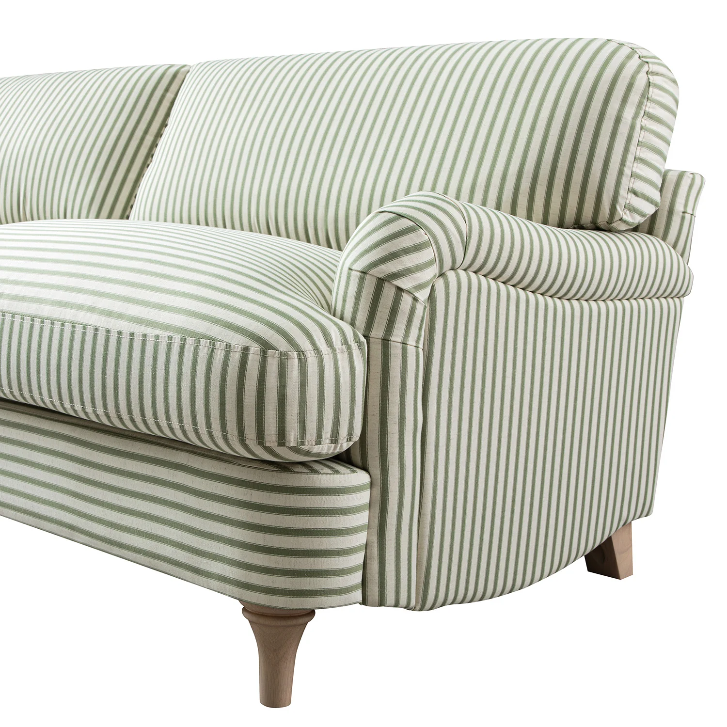 Daphnis Green Striped Linen Blend Sofa, 3-Seater - Image 12