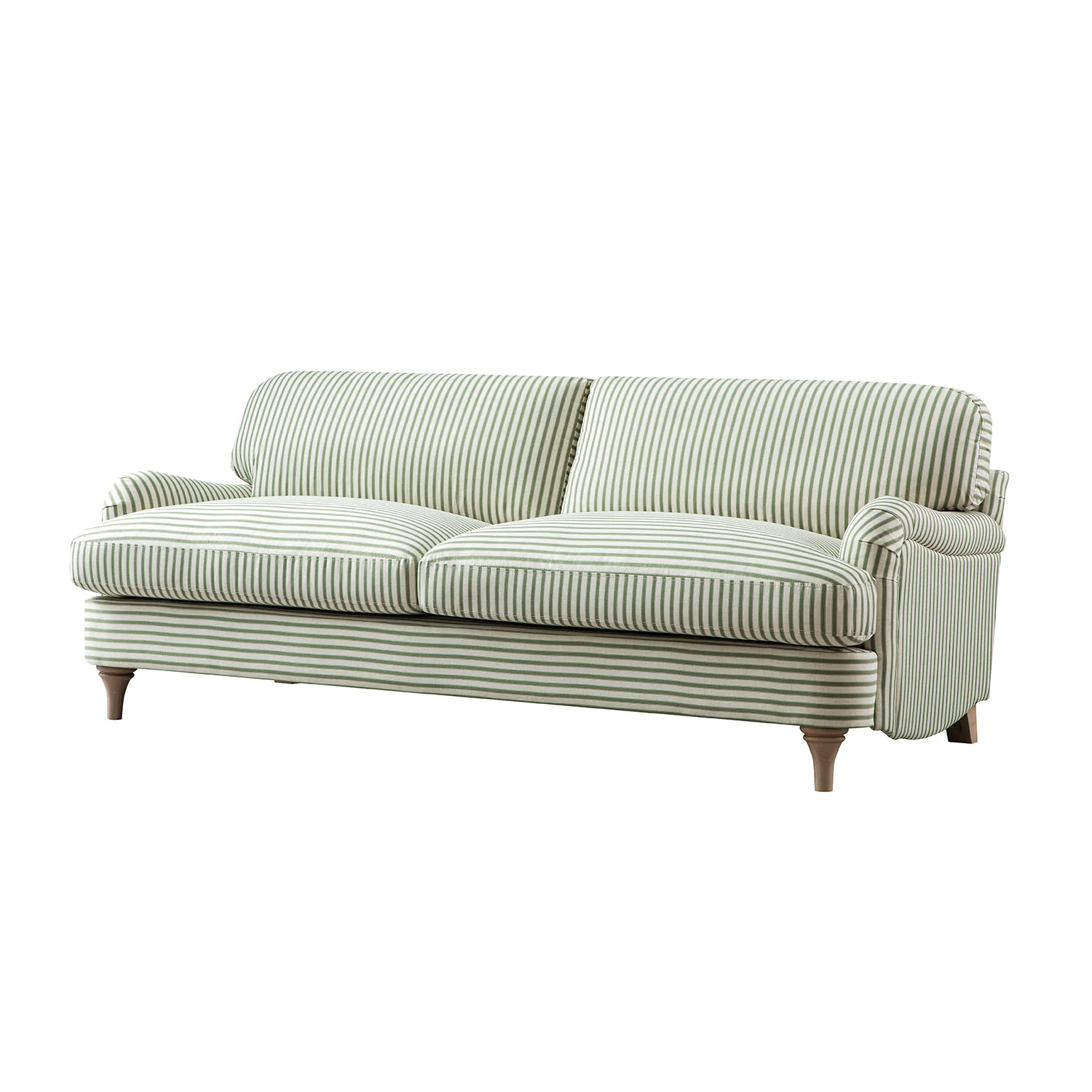 Daphnis Green Striped Linen Blend Sofa, 3-Seater - Image 7