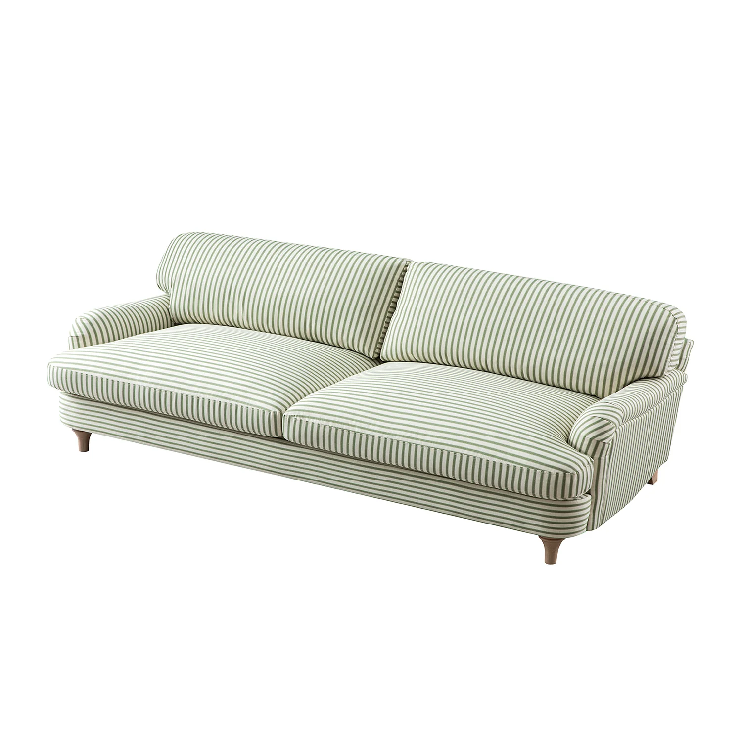 Daphnis Green Striped Linen Blend Sofa, 3-Seater - Image 9