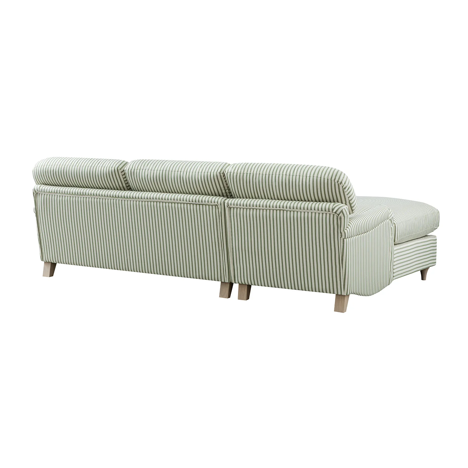 Daphnis Green Striped Linen Blend Sofa Bed, Grande Chaise Left Hand Facing - Image 6