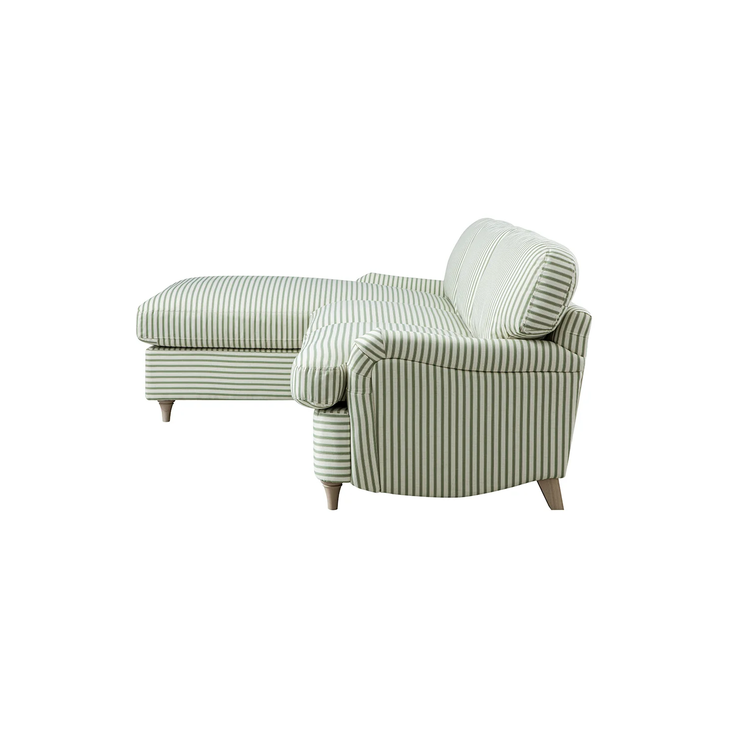 Daphnis Green Striped Linen Blend Sofa Bed, Grande Chaise Left Hand Facing - Image 7