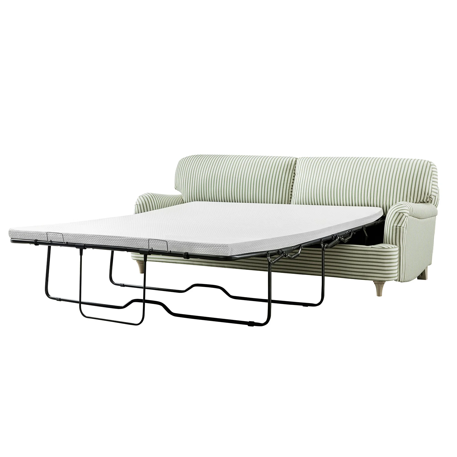 Daphnis Green Striped Linen Blend Sofa Bed, Large 3-Seater - Image 11