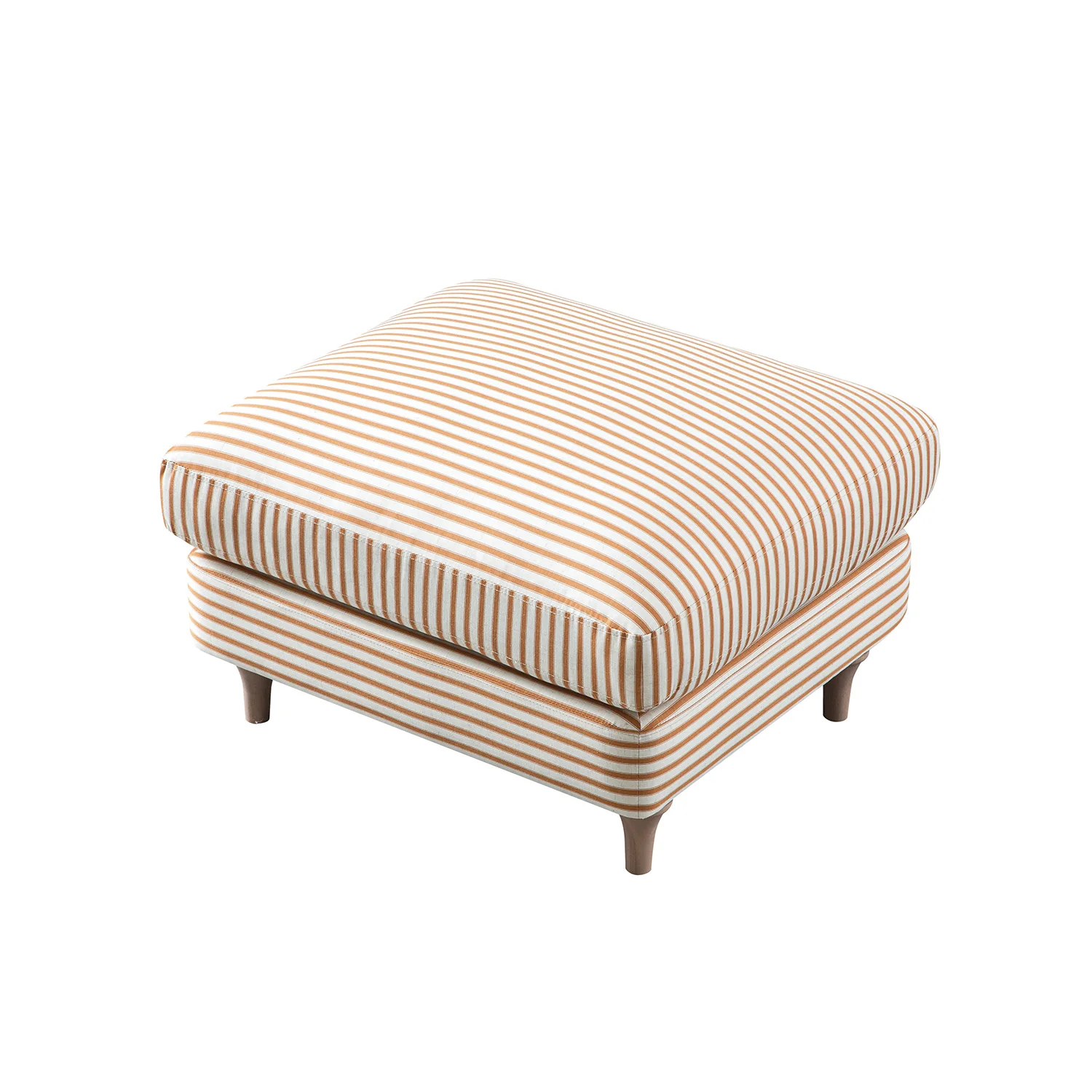 Daphnis Ochre Striped Linen Blend Footstool - Image 4