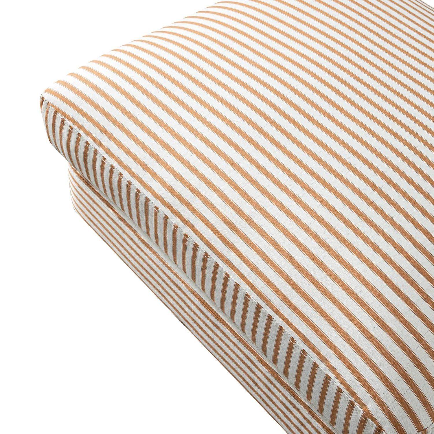 Daphnis Ochre Striped Linen Blend Footstool - Image 6