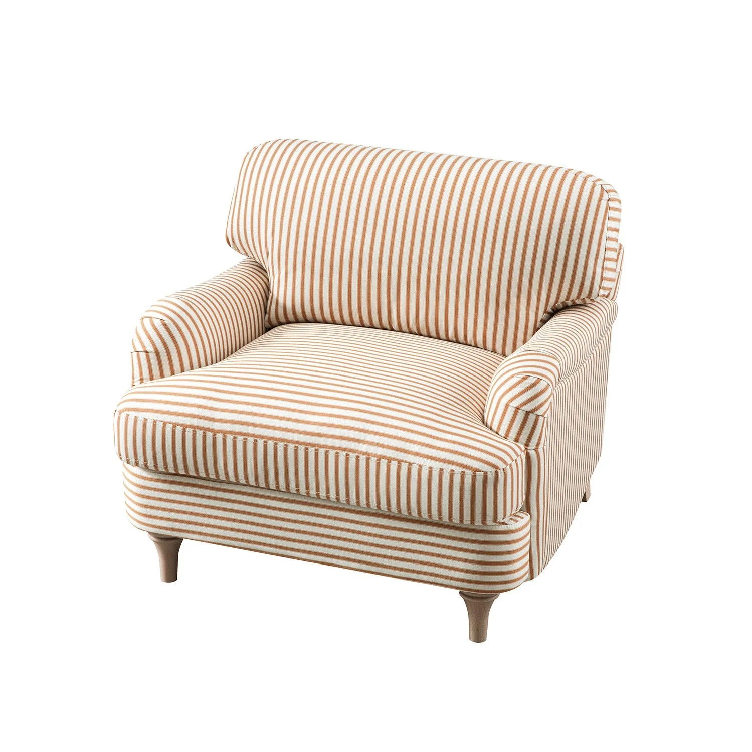 Daphnis Ochre Striped Linen Blend Sofa, 1-Seater - Image 12