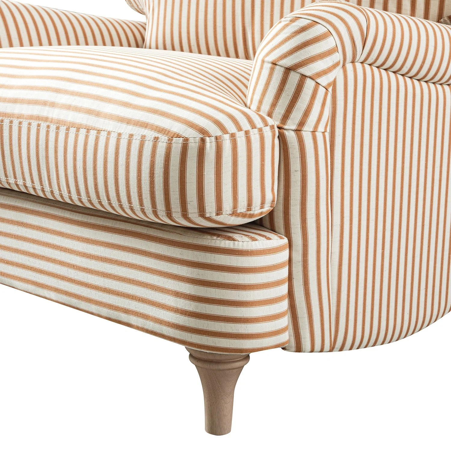 Daphnis Ochre Striped Linen Blend Sofa, 1-Seater - Image 13