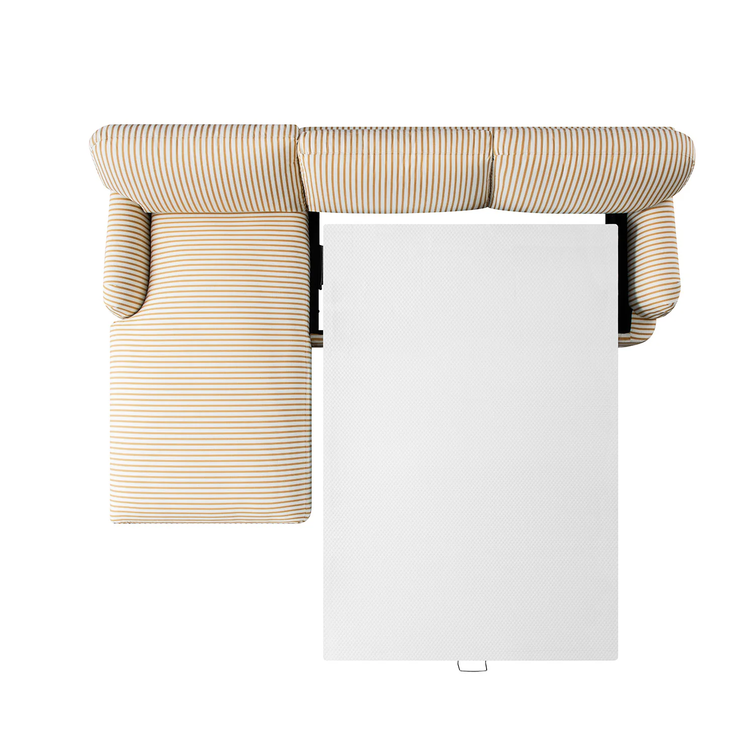 Daphnis Ochre Striped Linen Blend Sofa Bed, Grande Chaise Left Hand Facing - Image 7