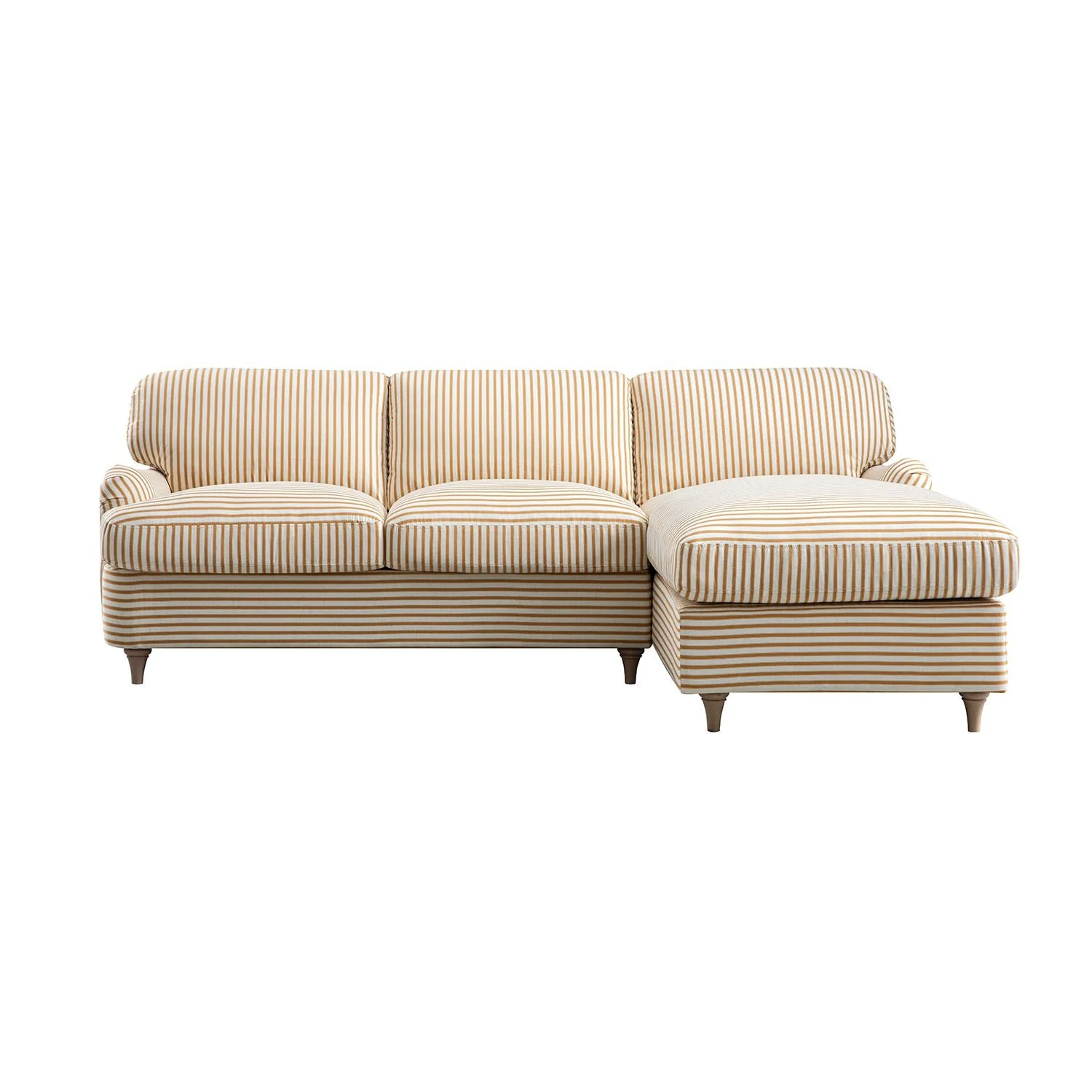 Daphnis Ochre Striped Linen Blend Sofa Bed, Grande Chaise Right Hand Facing - Image 5