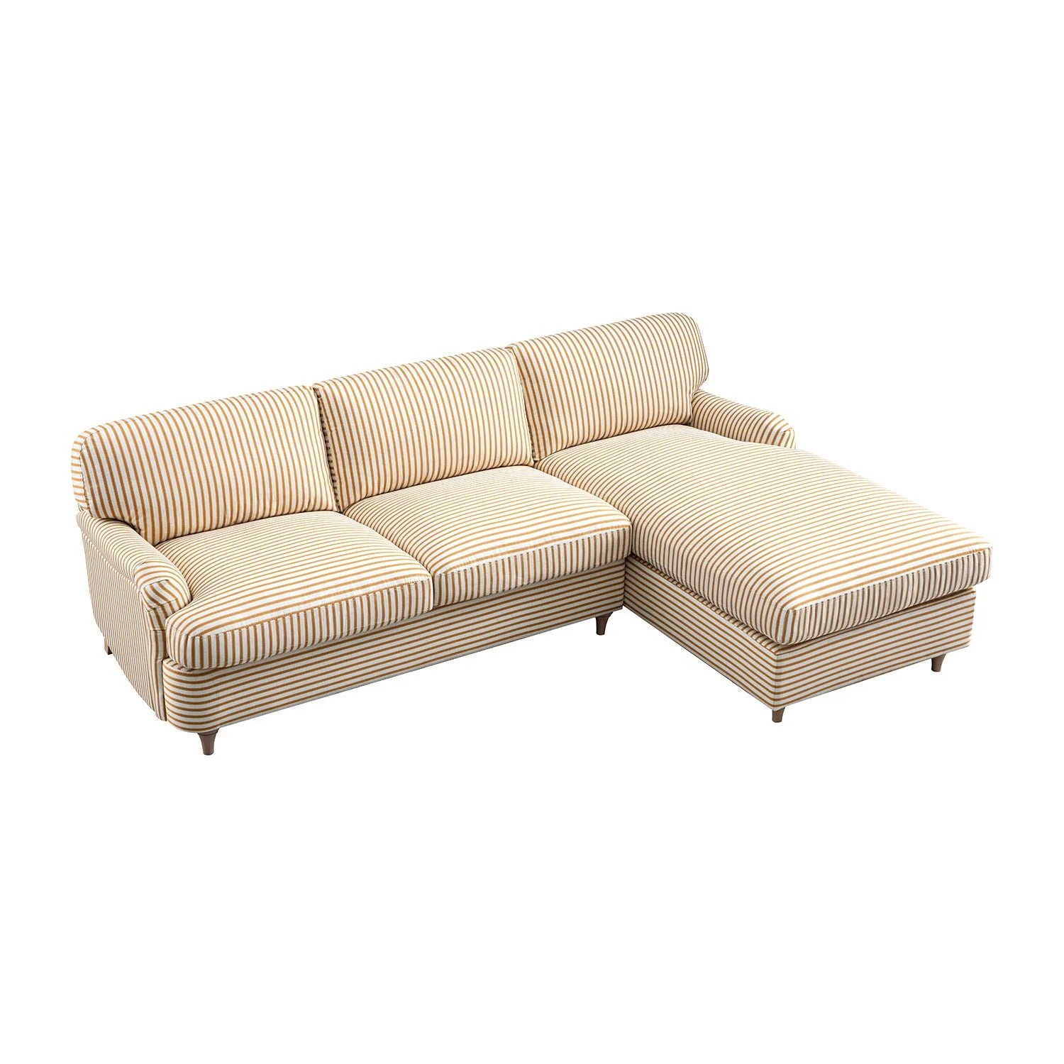 Daphnis Ochre Striped Linen Blend Sofa Bed, Grande Chaise Right Hand Facing - Image 6