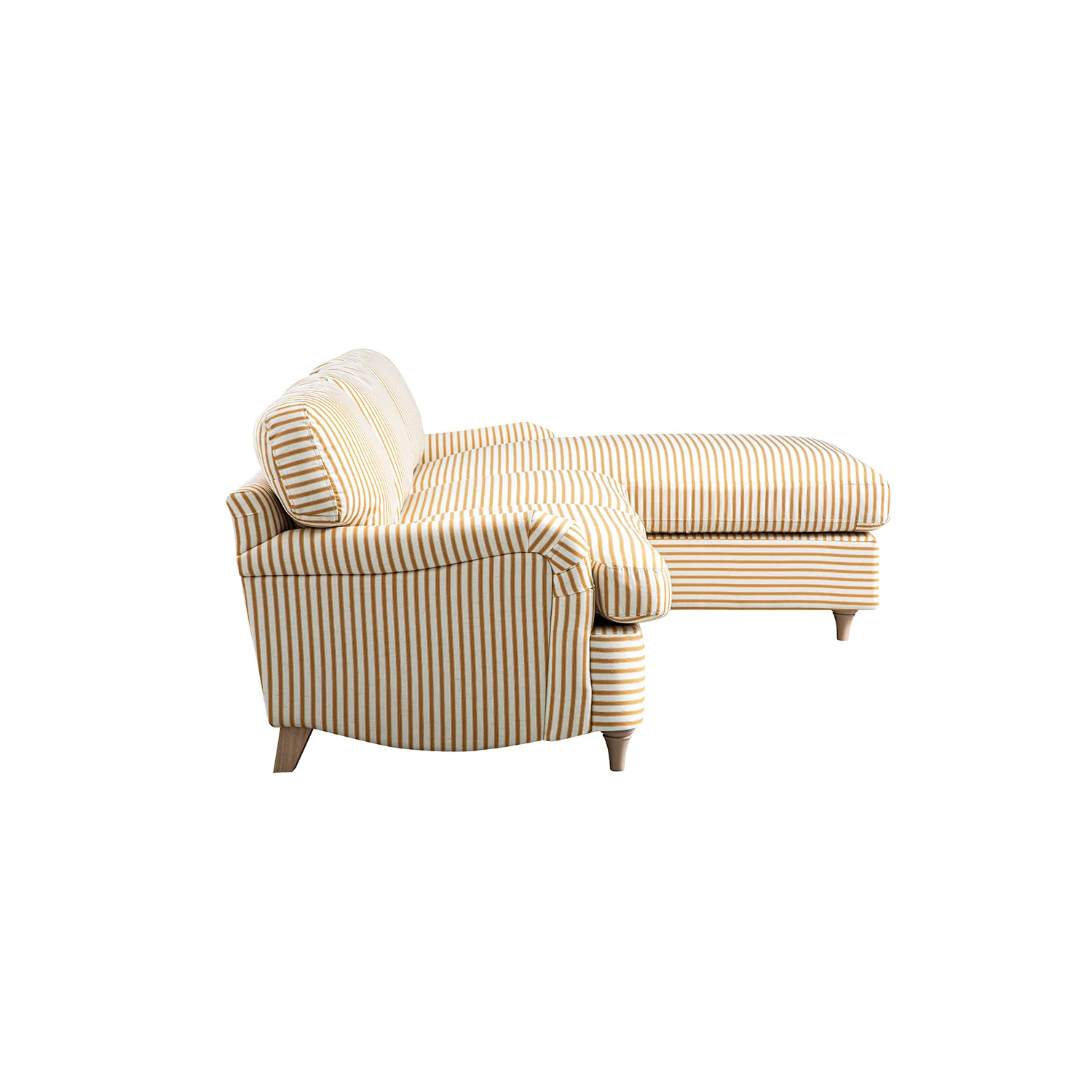 Daphnis Ochre Striped Linen Blend Sofa Bed, Grande Chaise Right Hand Facing - Image 7