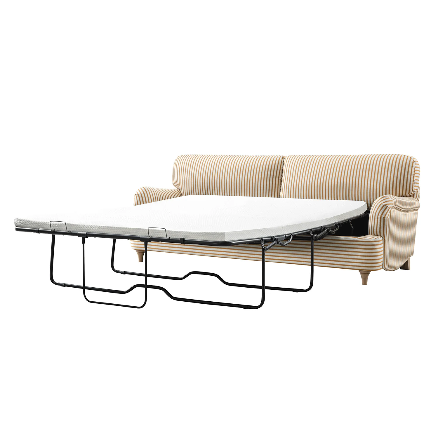 Daphnis Ochre Striped Linen Blend Sofa Bed, Large 3-Seater - Image 10