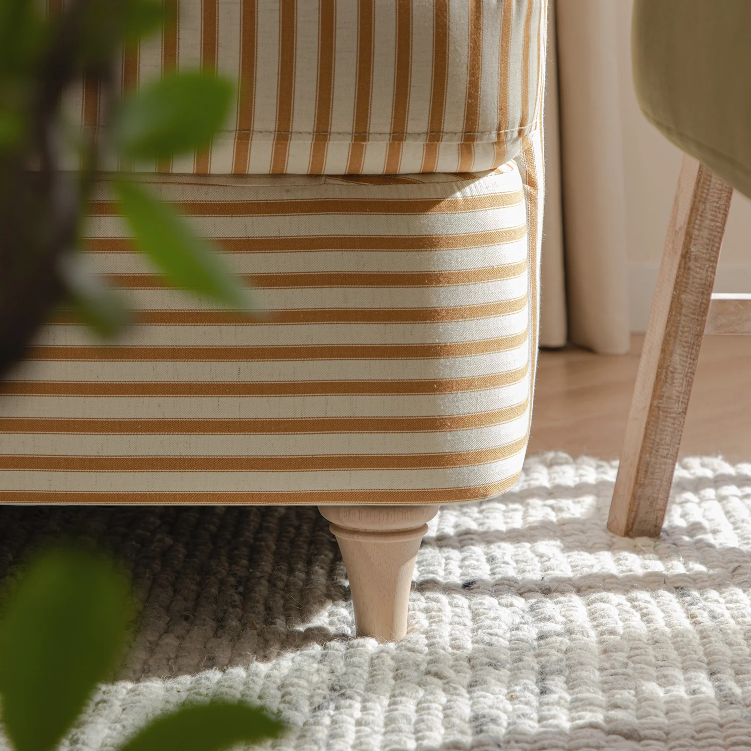 Daphnis Ochre Striped Linen Blend Sofa Bed, Large 3-Seater - Image 9