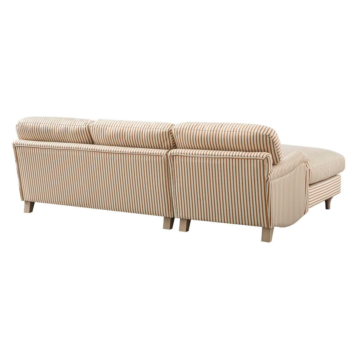 Daphnis Ochre Striped Linen Blend Sofa, Grande Chaise Sofa Left Hand Facing - Image 13