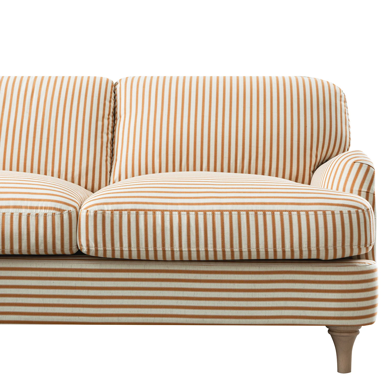 Daphnis Ochre Striped Linen Blend Sofa, Grande Chaise Sofa Left Hand Facing - Image 15