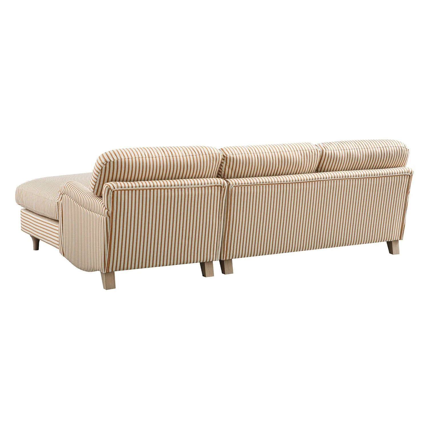 Daphnis Ochre Striped Linen Blend Sofa, Grande Chaise Sofa Right Hand Facing - Image 13