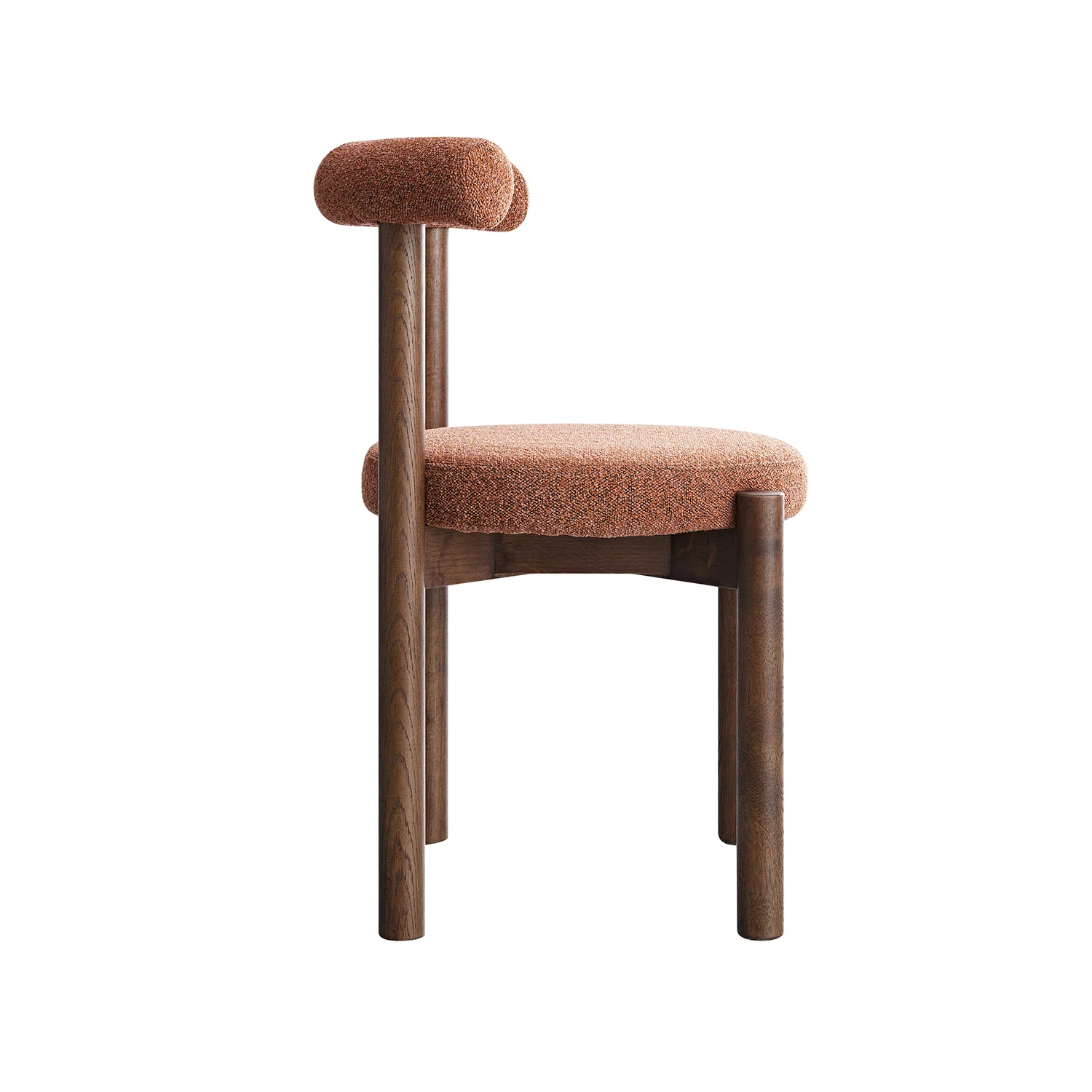 Demeter Dining Chair, Brick Boucle | Dark Walnut Frame - Image 11