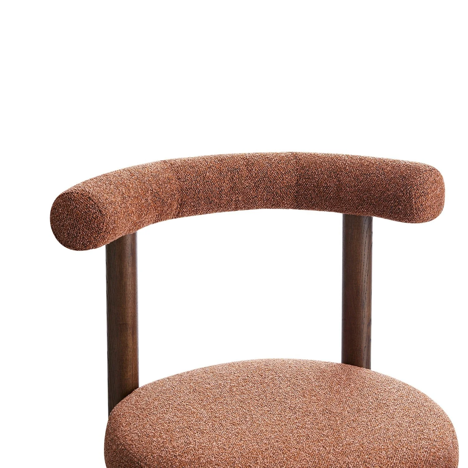 Demeter Dining Chair, Brick Boucle | Dark Walnut Frame - Image 14