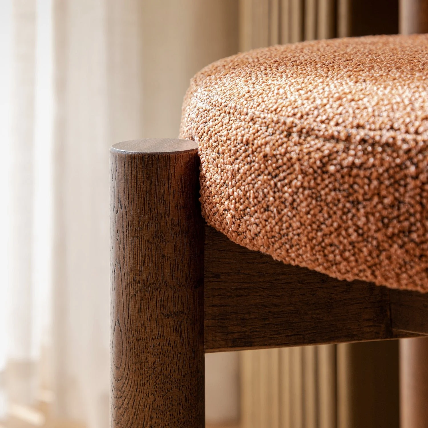 Demeter Dining Chair, Brick Boucle | Dark Walnut Frame - Image 7