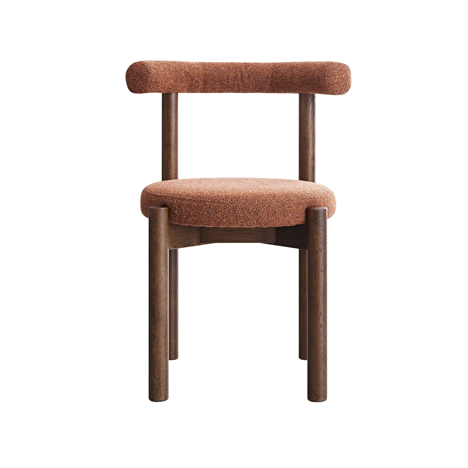 Demeter Dining Chair, Brick Boucle | Dark Walnut Frame - Image 8