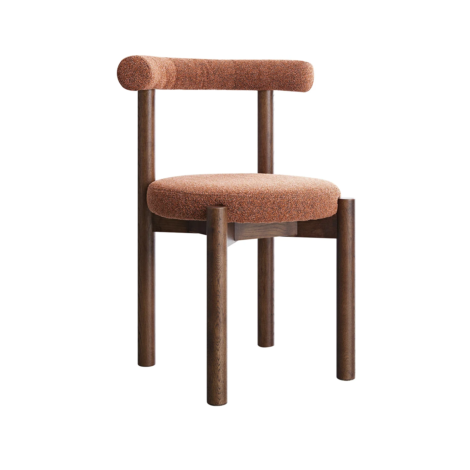 Demeter Dining Chair, Brick Boucle | Dark Walnut Frame - Image 9