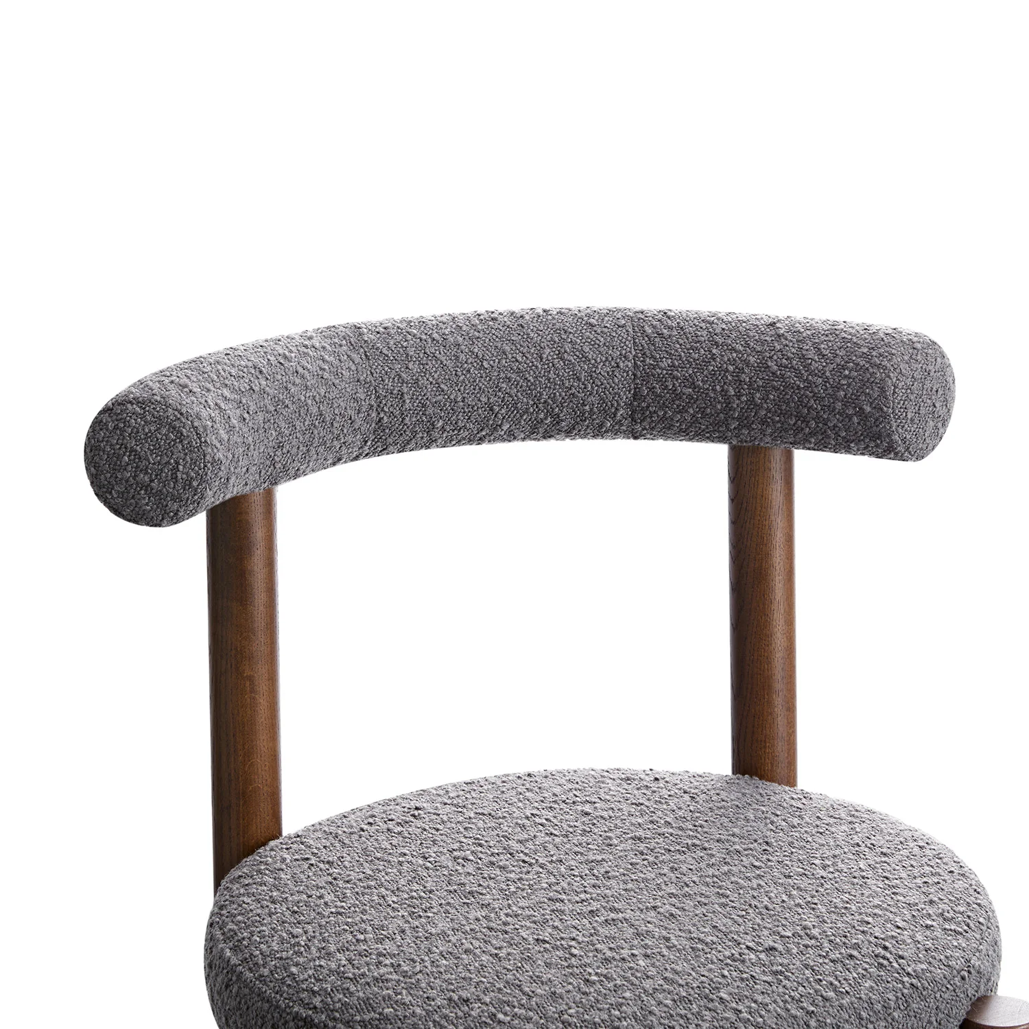 Demeter Dining Chair, Charcoal Boucle | Dark Walnut Frame - Image 13