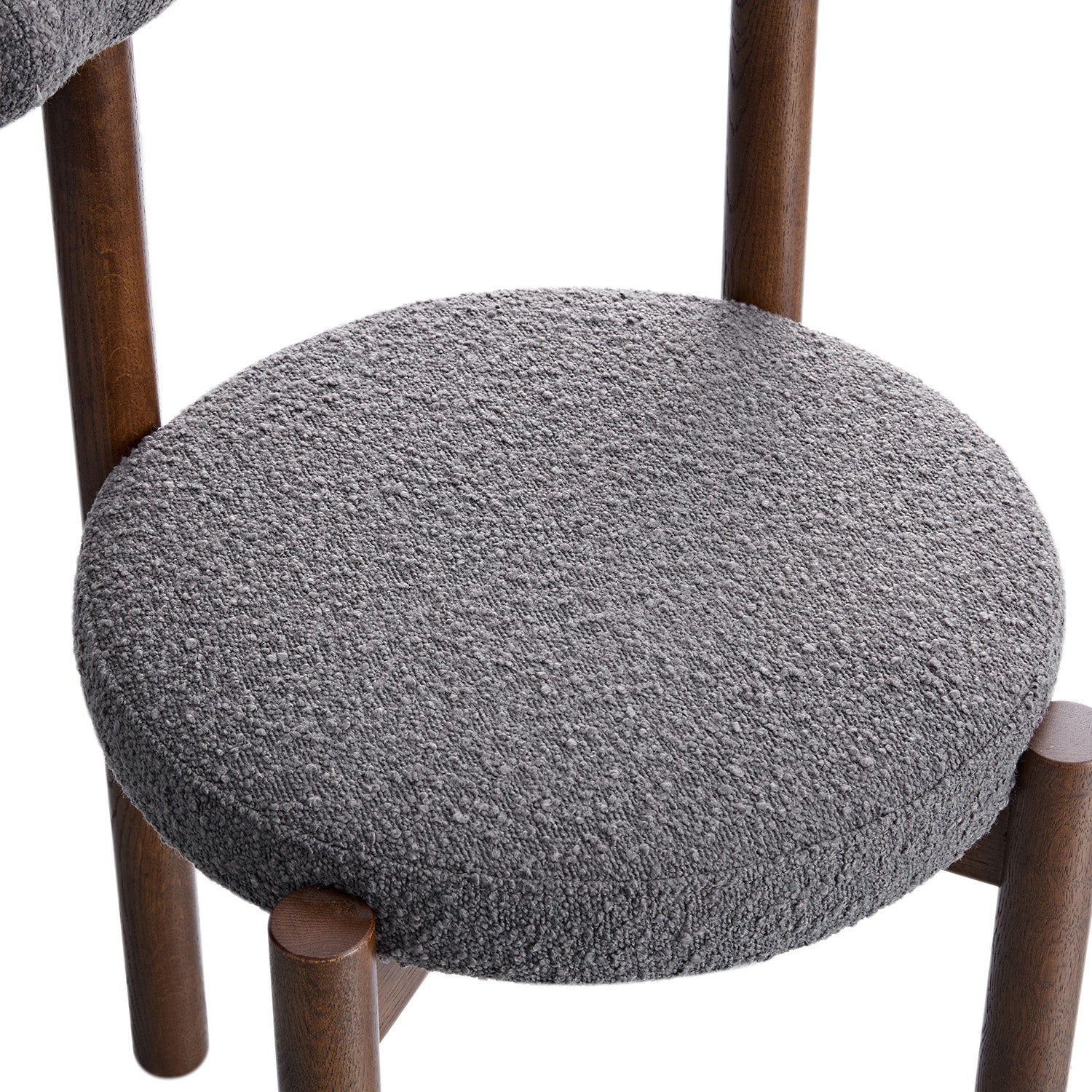 Demeter Dining Chair, Charcoal Boucle | Dark Walnut Frame - Image 14