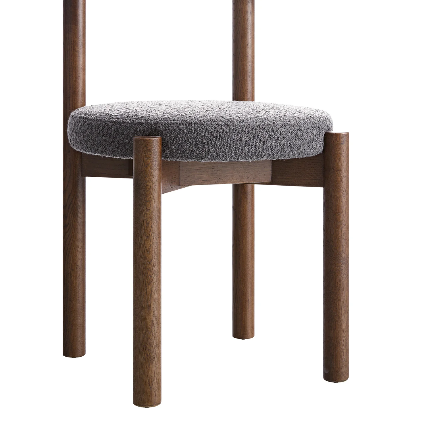 Demeter Dining Chair, Charcoal Boucle | Dark Walnut Frame - Image 15