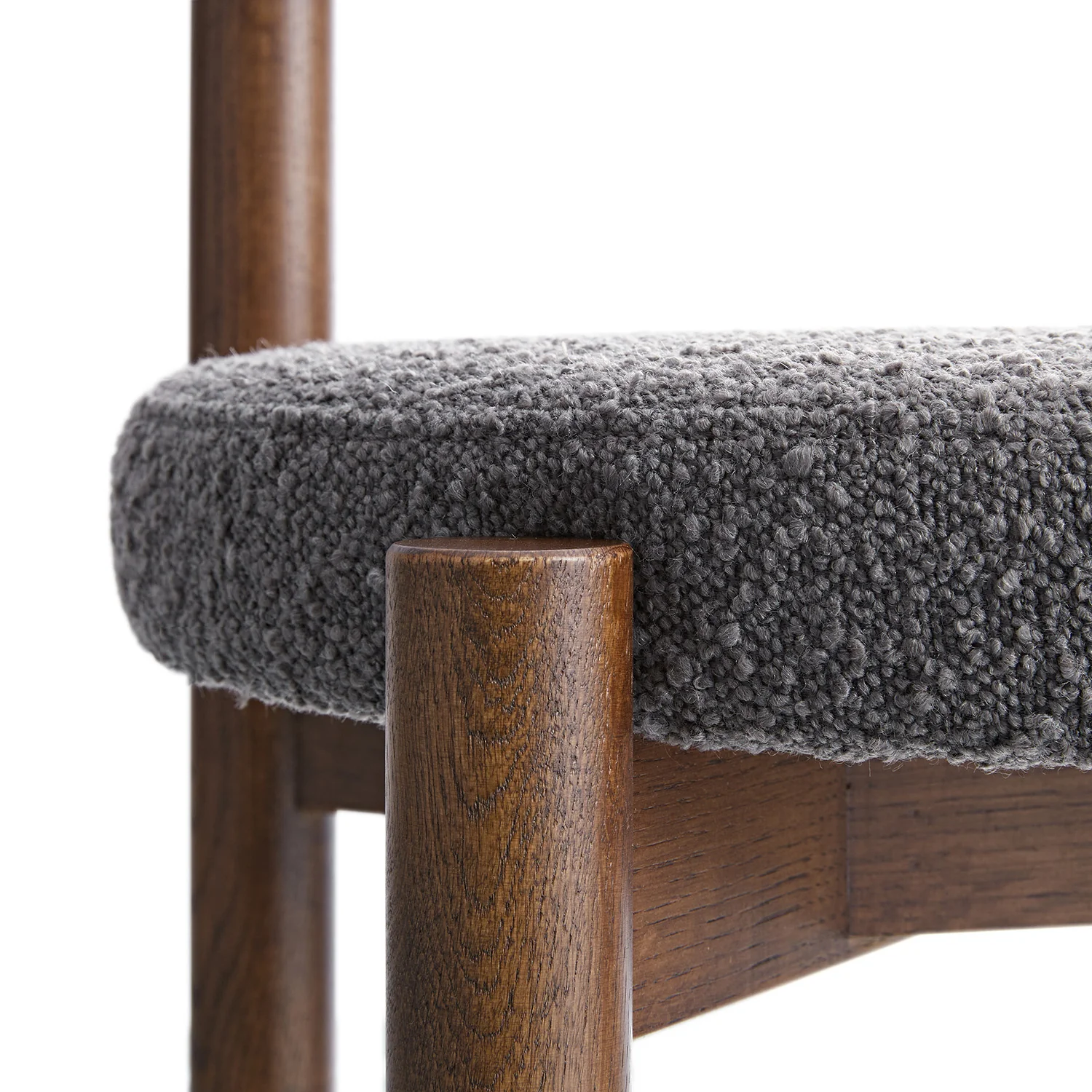 Demeter Dining Chair, Charcoal Boucle | Dark Walnut Frame - Image 16