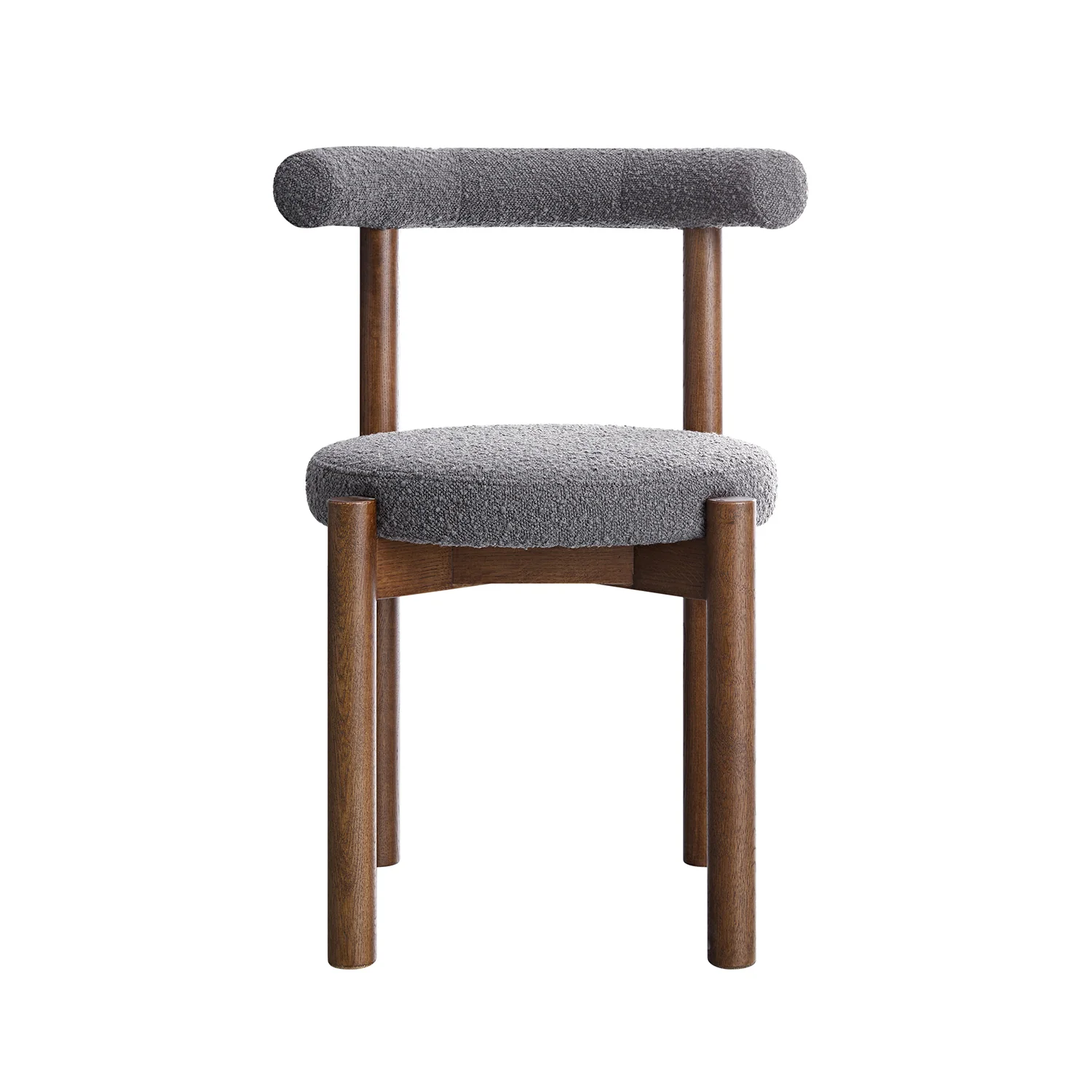 Demeter Dining Chair, Charcoal Boucle | Dark Walnut Frame - Image 7