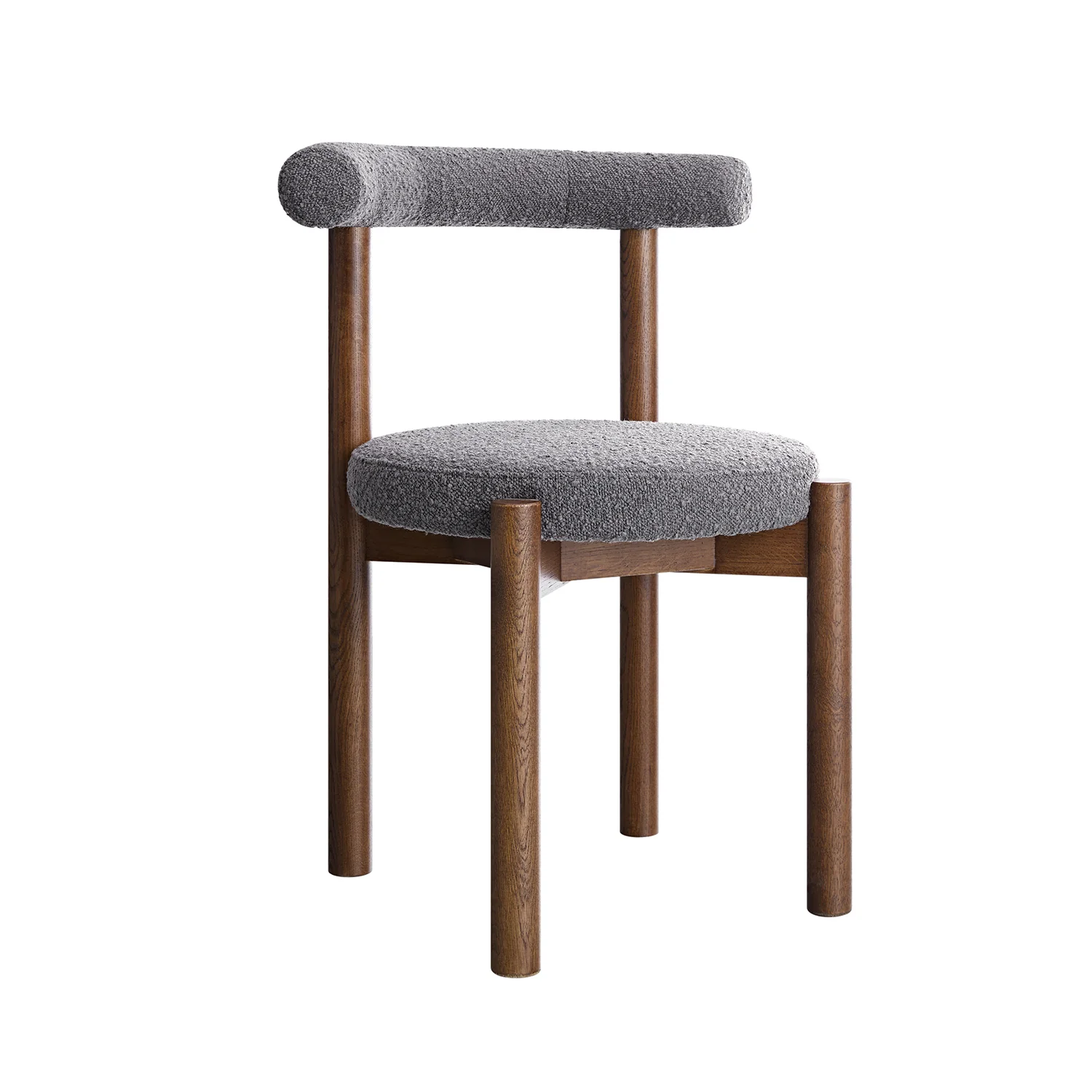 Demeter Dining Chair, Charcoal Boucle | Dark Walnut Frame - Image 8