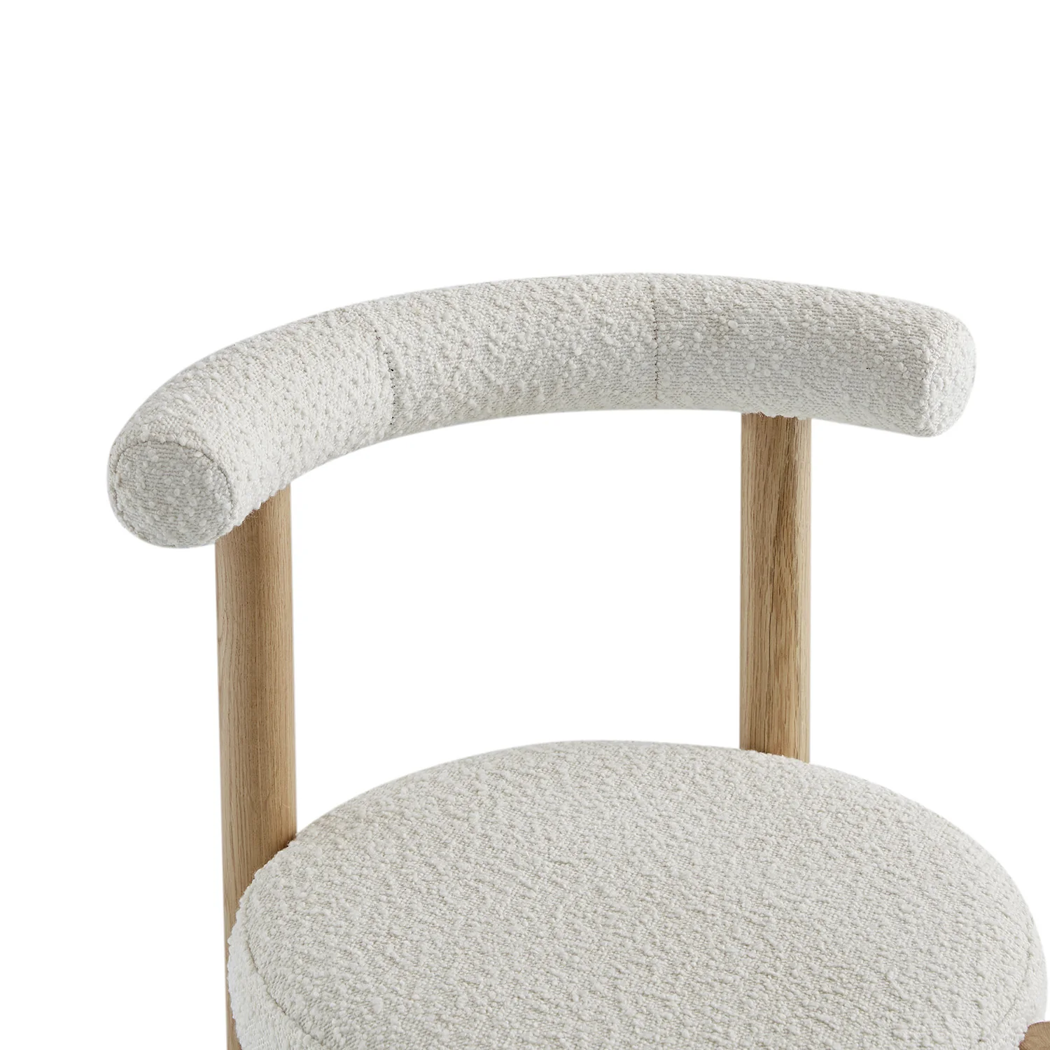 Demeter Dining Chair, Ecru Boucle | Natural Oak Frame - Image 11