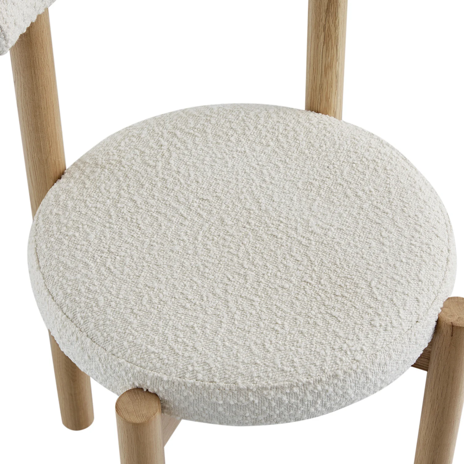 Demeter Dining Chair, Ecru Boucle | Natural Oak Frame - Image 13