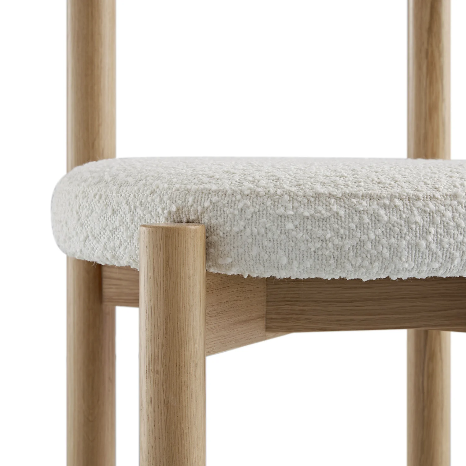 Demeter Dining Chair, Ecru Boucle | Natural Oak Frame - Image 14