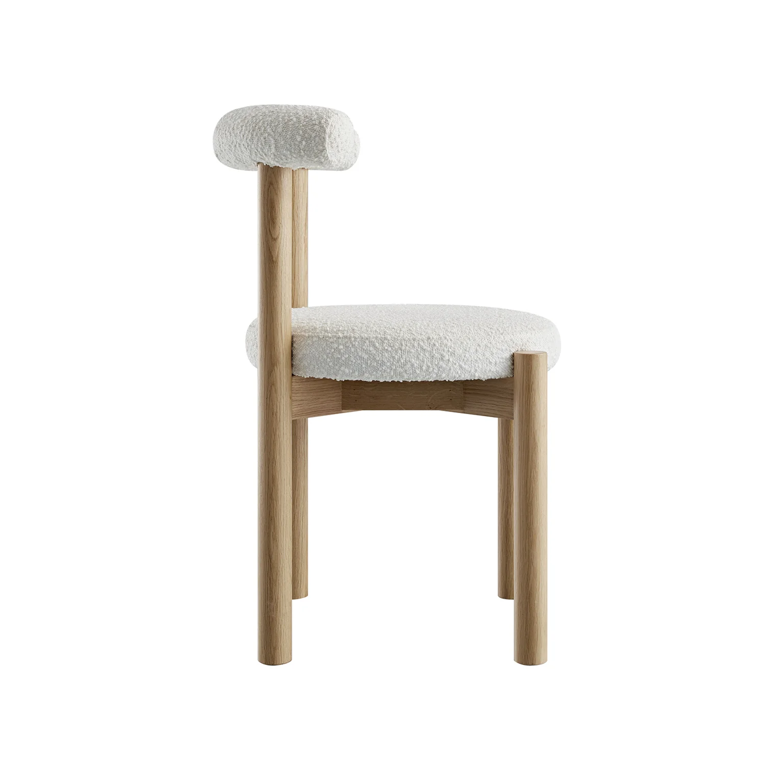 Demeter Dining Chair, Ecru Boucle | Natural Oak Frame - Image 8
