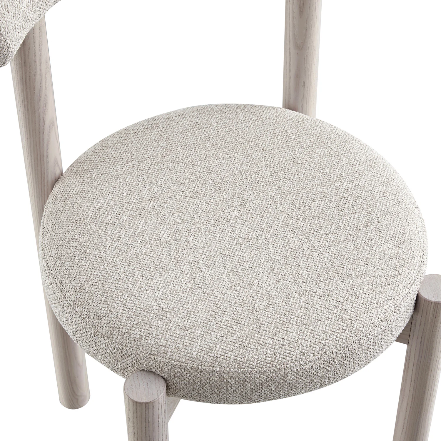 Demeter Dining Chair, Oatmeal Fabric | White Washed Oak Frame - Image 15