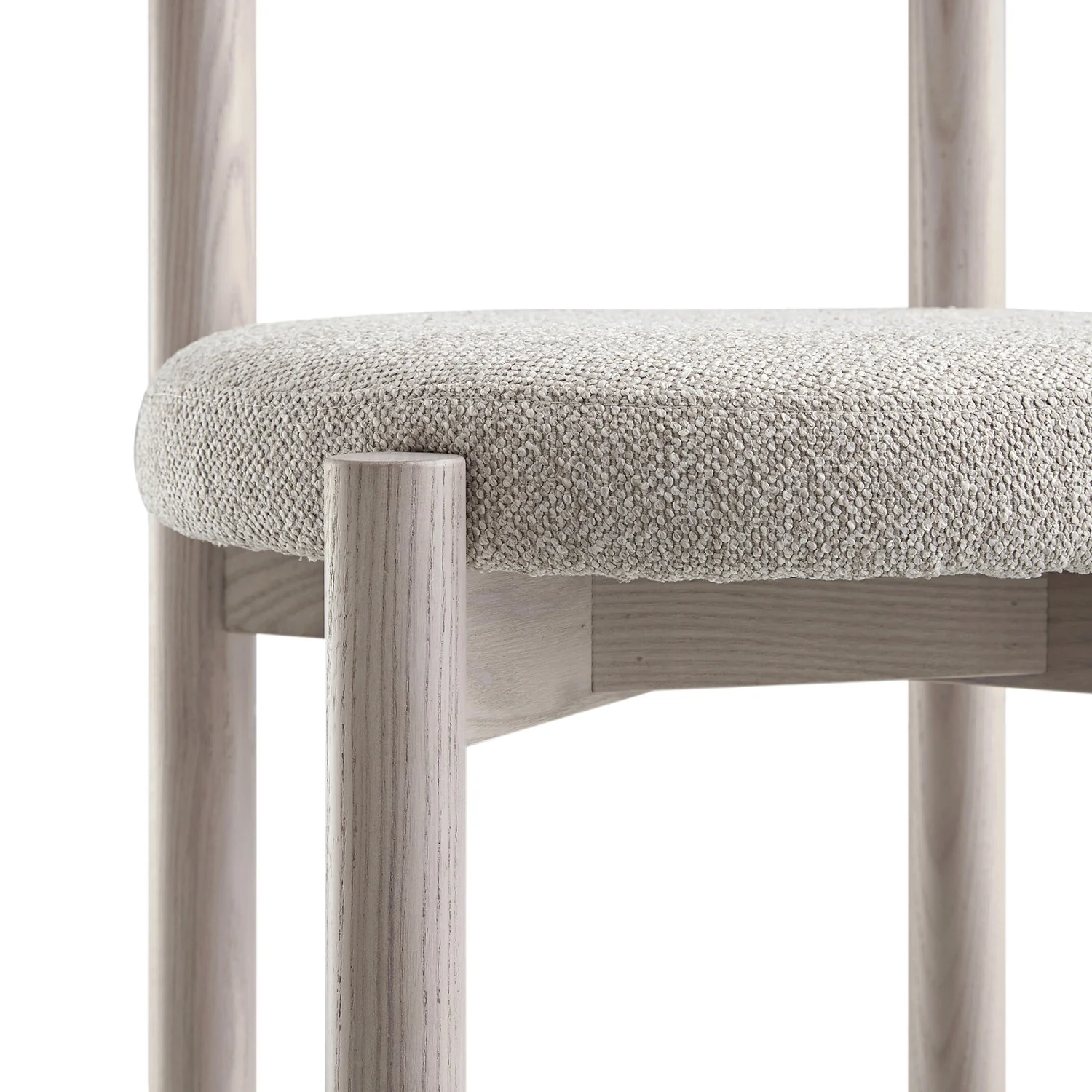 Demeter Dining Chair, Oatmeal Fabric | White Washed Oak Frame - Image 17