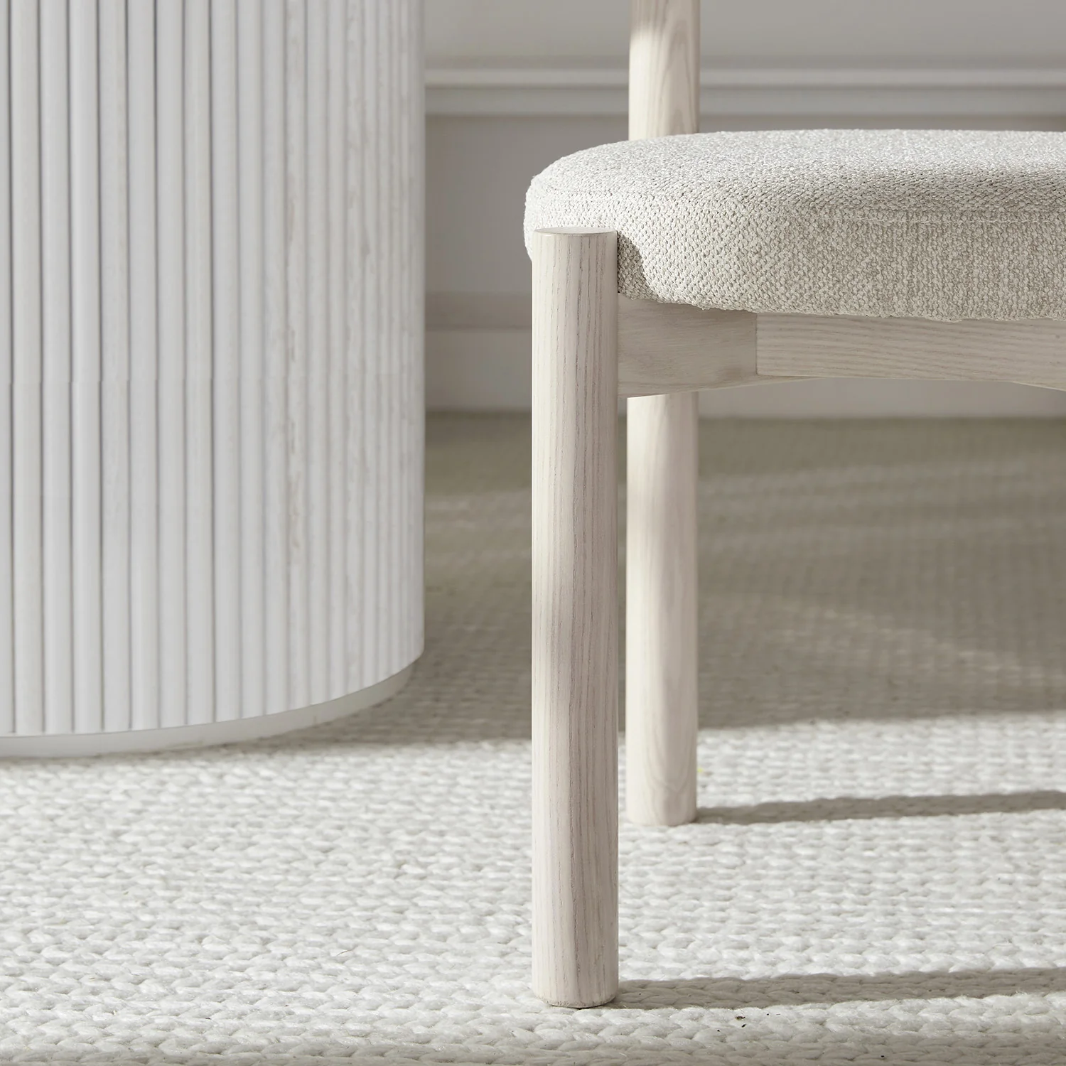 Demeter Dining Chair, Oatmeal Fabric | White Washed Oak Frame - Image 6
