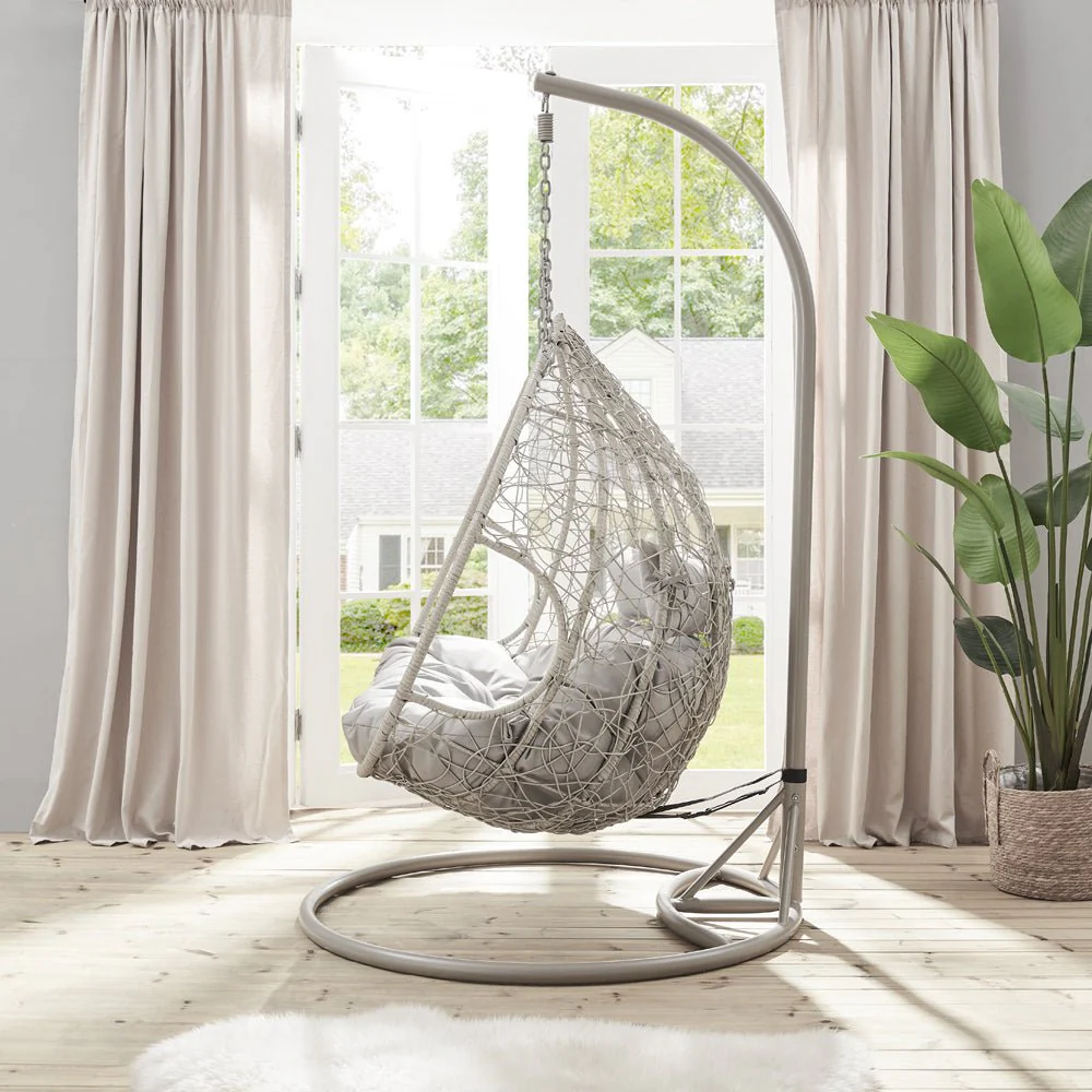 Deneb Light Grey Indoor Outdoor Double Hanging Chair - Image 4