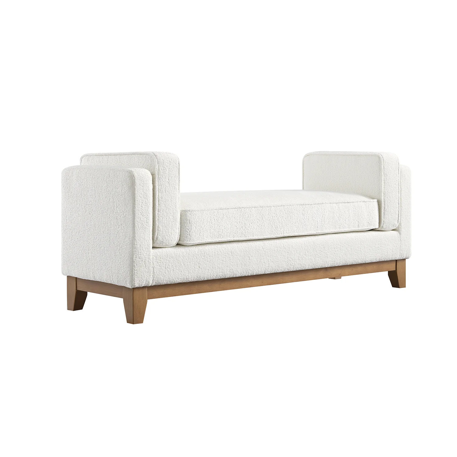 Dipley Beige Boucle Upholstered Bench - Image 7