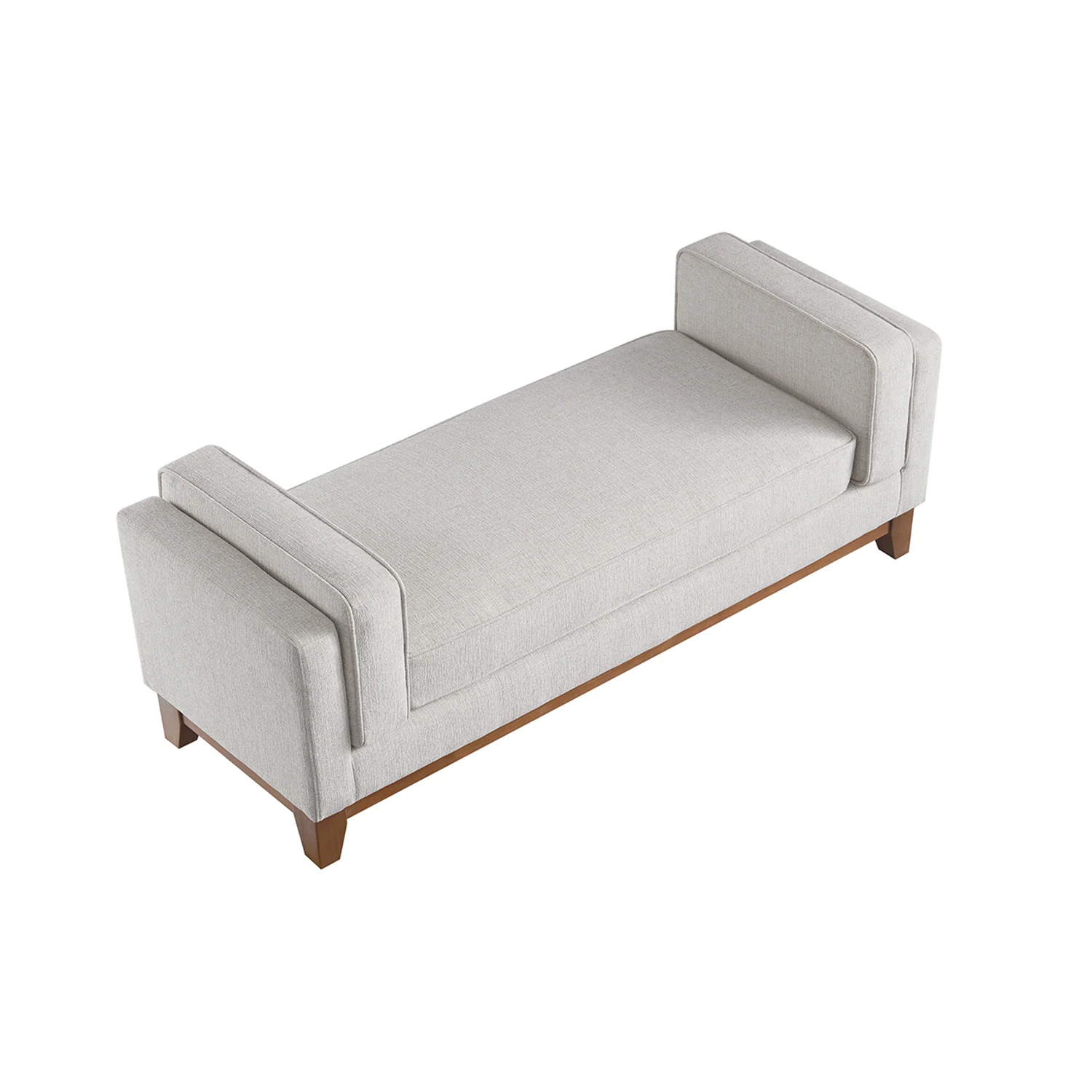 Dipley Oatmeal Woven Fabric Upholstered Bench - Image 11