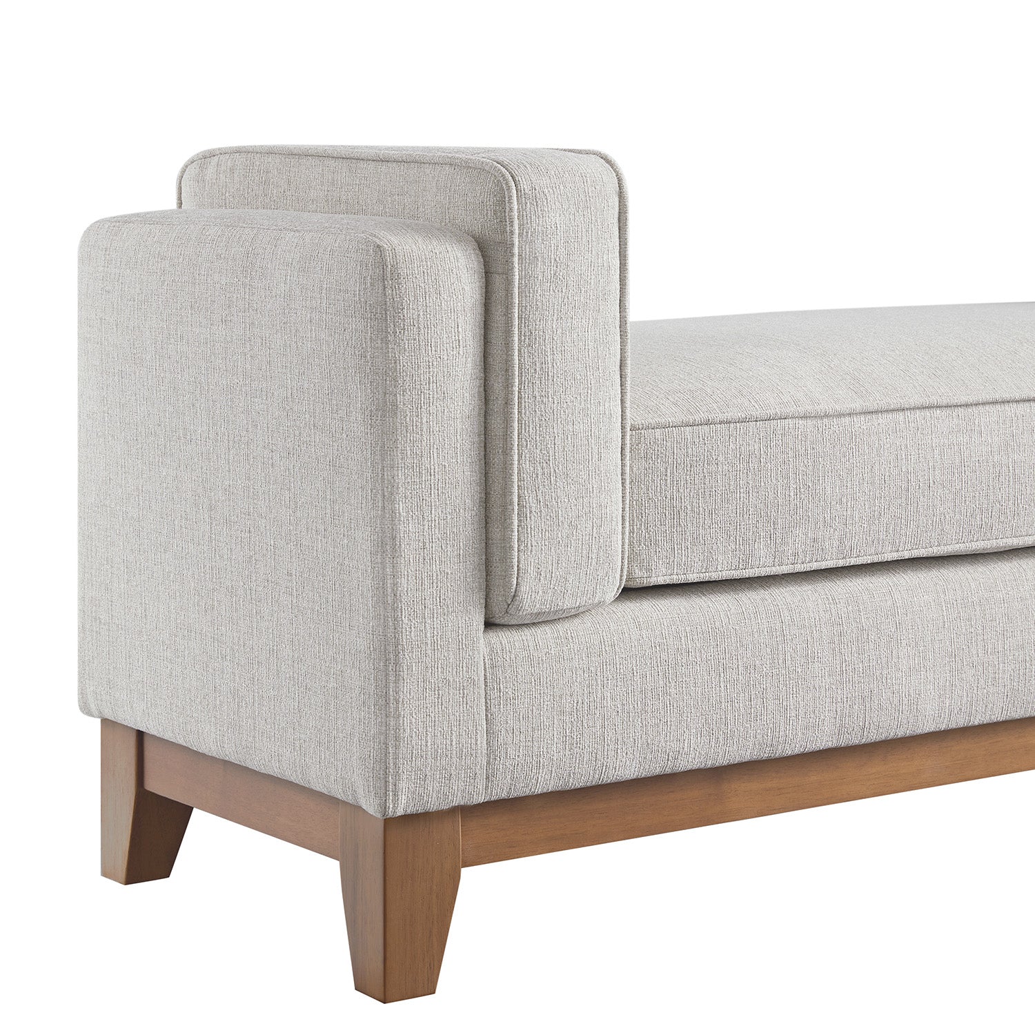 Dipley Oatmeal Woven Fabric Upholstered Bench - Image 12