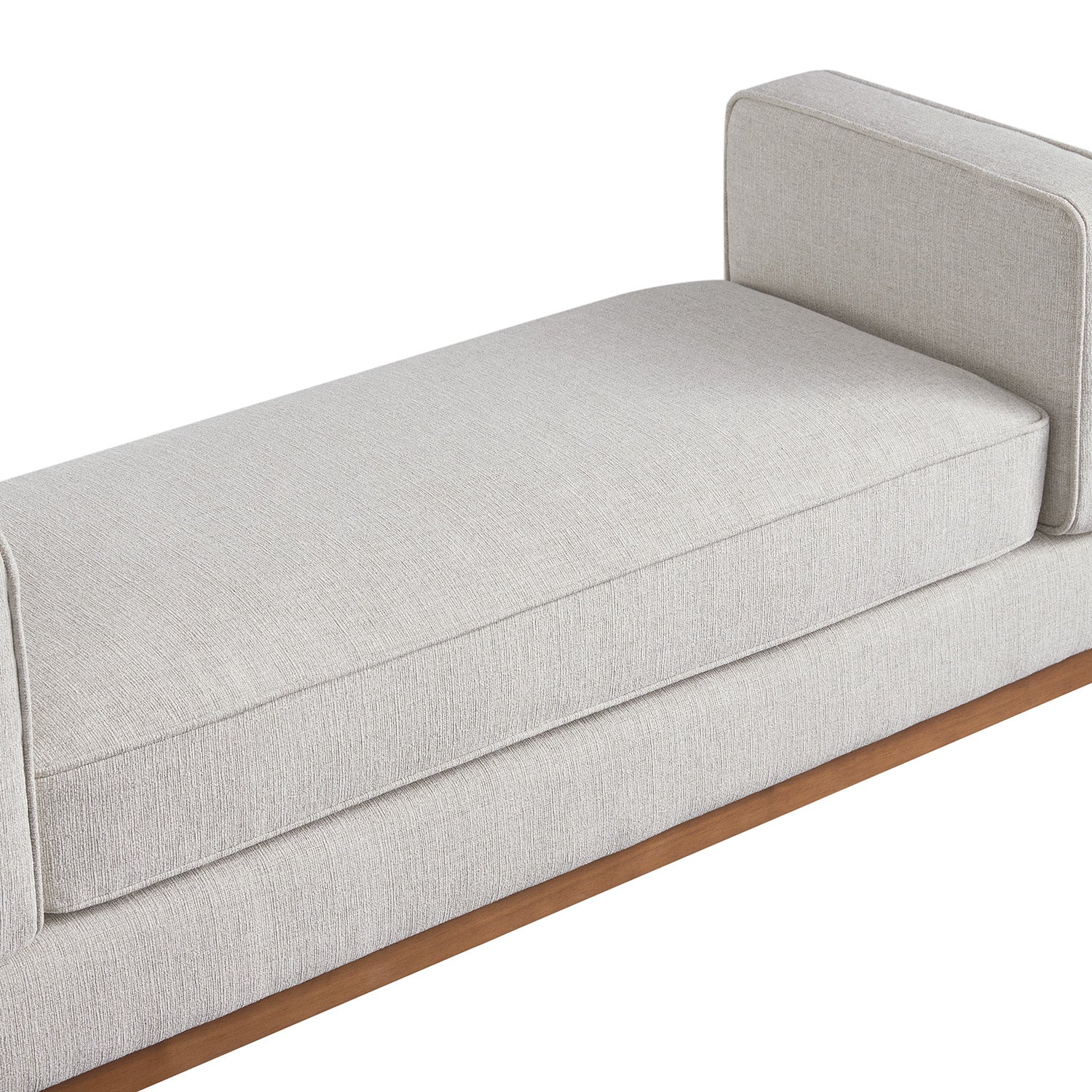 Dipley Oatmeal Woven Fabric Upholstered Bench - Image 13
